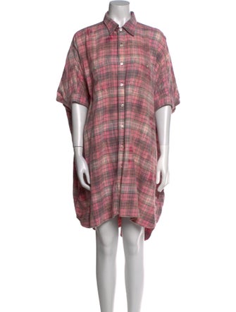 R13 Plaid Print Knee-Length Dress