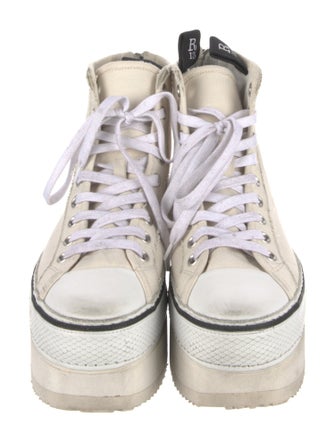 R13 Canvas Distressed Accents Chunky Sneakers