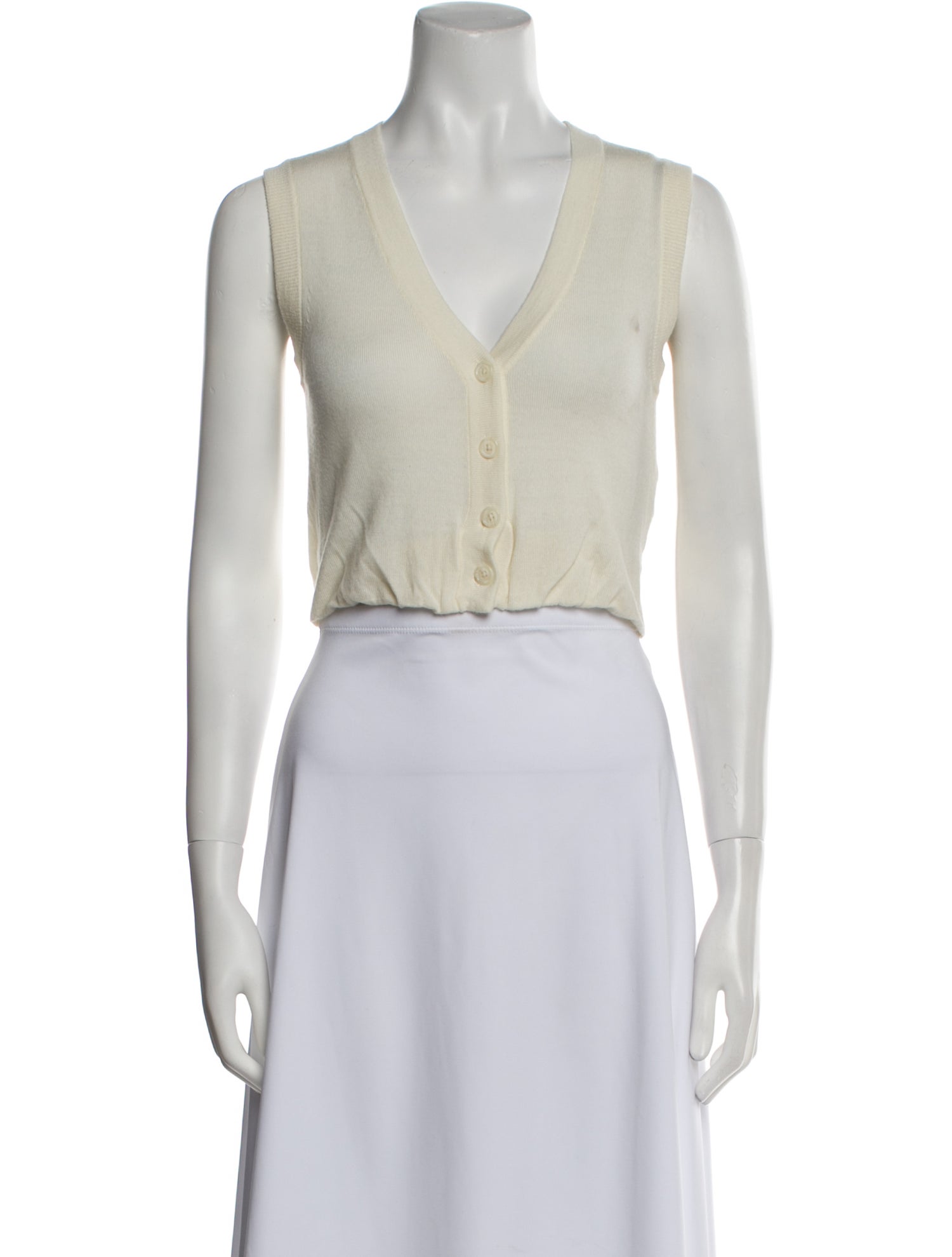 R13 Merino Wool V-Neck Crop Top