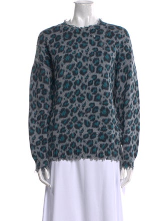 R13 Animal Print Crew Neck Sweater