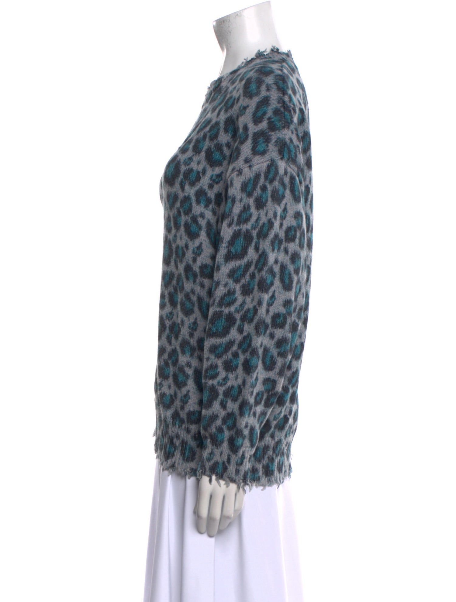 R13 Animal Print Crew Neck Sweater