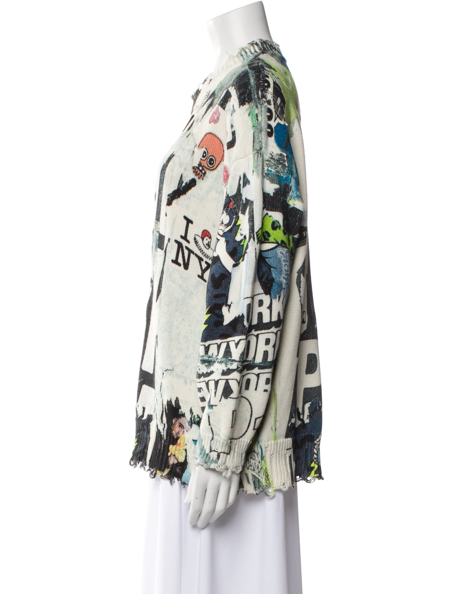 R13 Printed Crew Neck Sweater