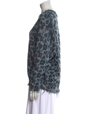 R13 Animal Print Crew Neck Sweater