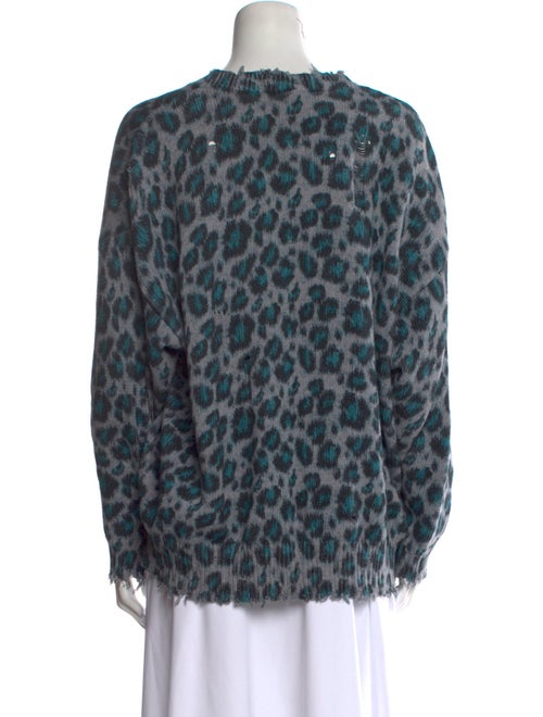 R13 Animal Print Crew Neck Sweater