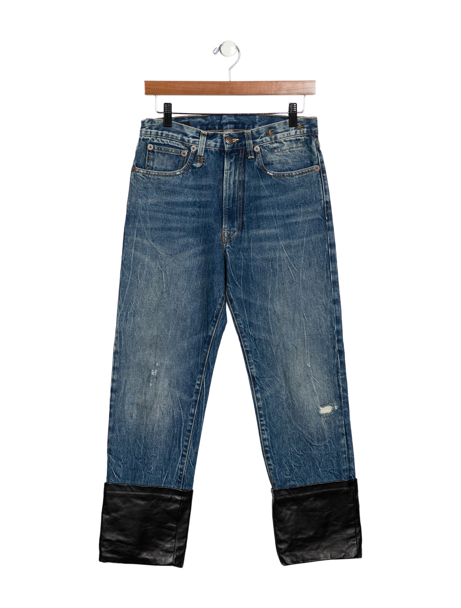 R13 High-Rise Straight Leg Jeans