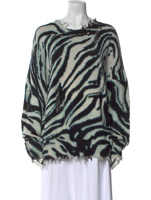 R13 Animal Print Bateau Neckline Sweater