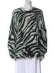 R13 Animal Print Bateau Neckline Sweater