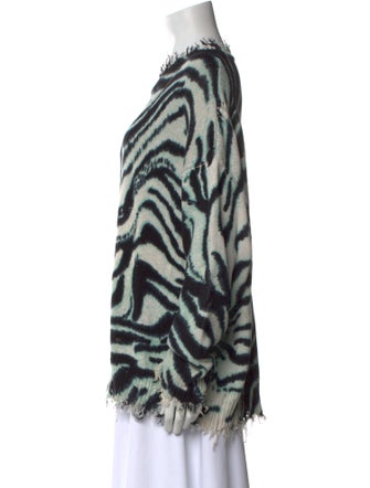 R13 Animal Print Bateau Neckline Sweater