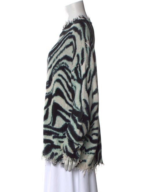 R13 Animal Print Bateau Neckline Sweater