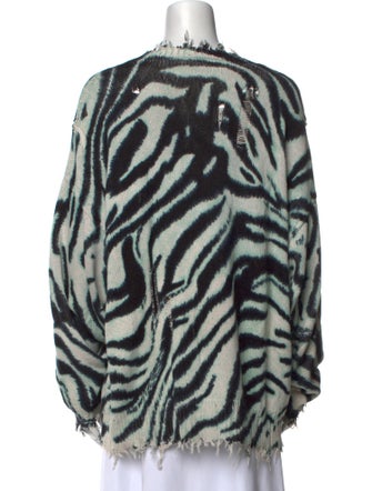 R13 Animal Print Bateau Neckline Sweater