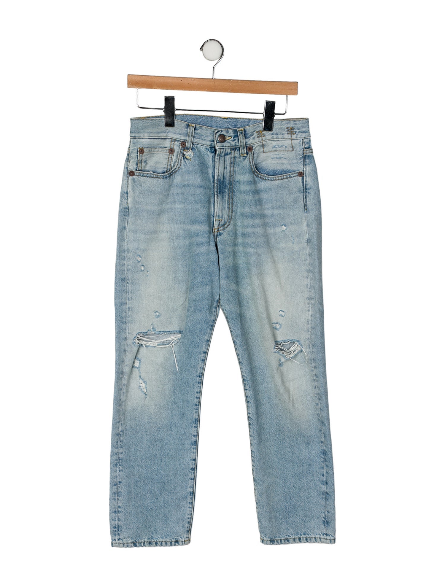 R13 Mid-Rise Straight Leg Jeans