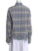 R13 Plaid Print Long Sleeve Button-Up Top