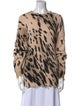 R13 Animal Print Bateau Neckline Blouse