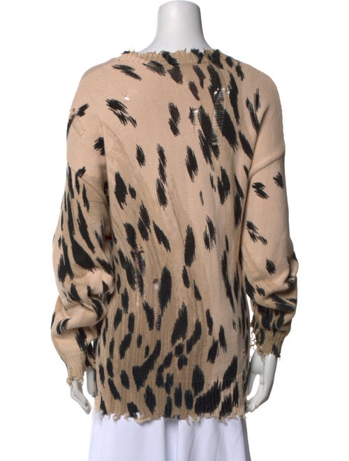 R13 Animal Print Bateau Neckline Blouse