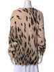 R13 Animal Print Bateau Neckline Blouse