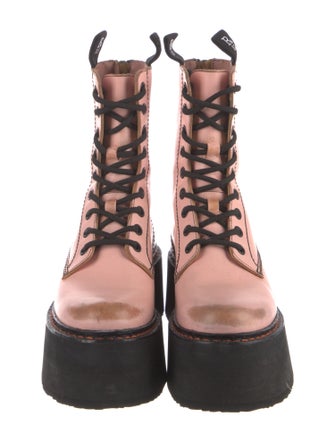 R13 Leather Distressed Accents Combat Boots
