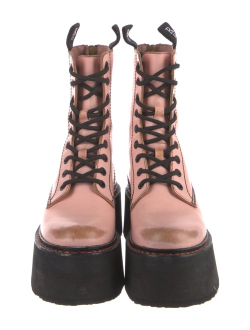 R13 Leather Distressed Accents Combat Boots