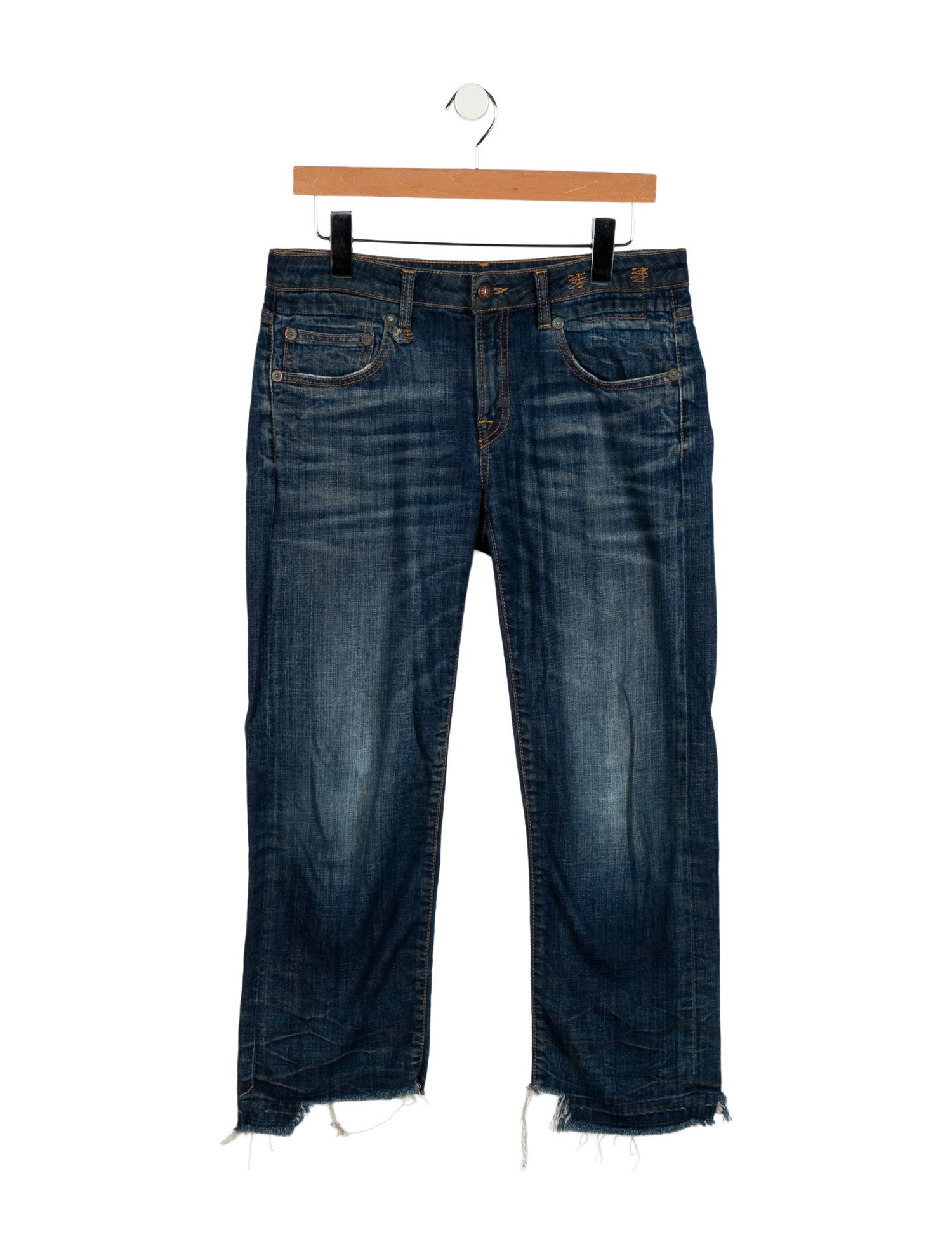 R13 Mid-Rise Straight Leg Jeans