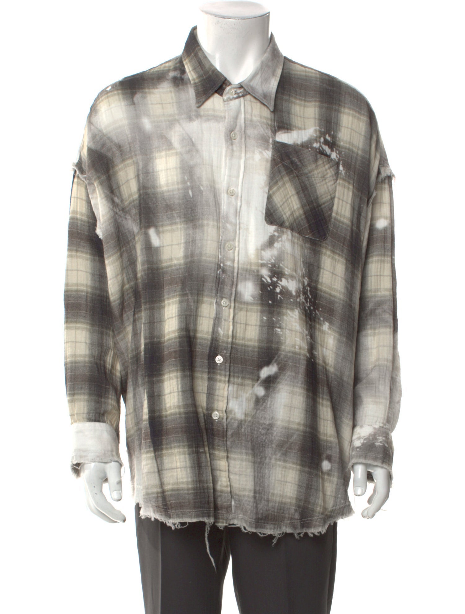 R13 Plaid Print Long Sleeve Shirt