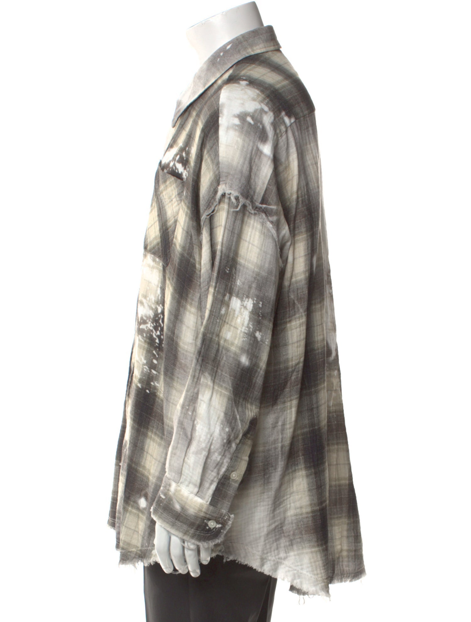 R13 Plaid Print Long Sleeve Shirt