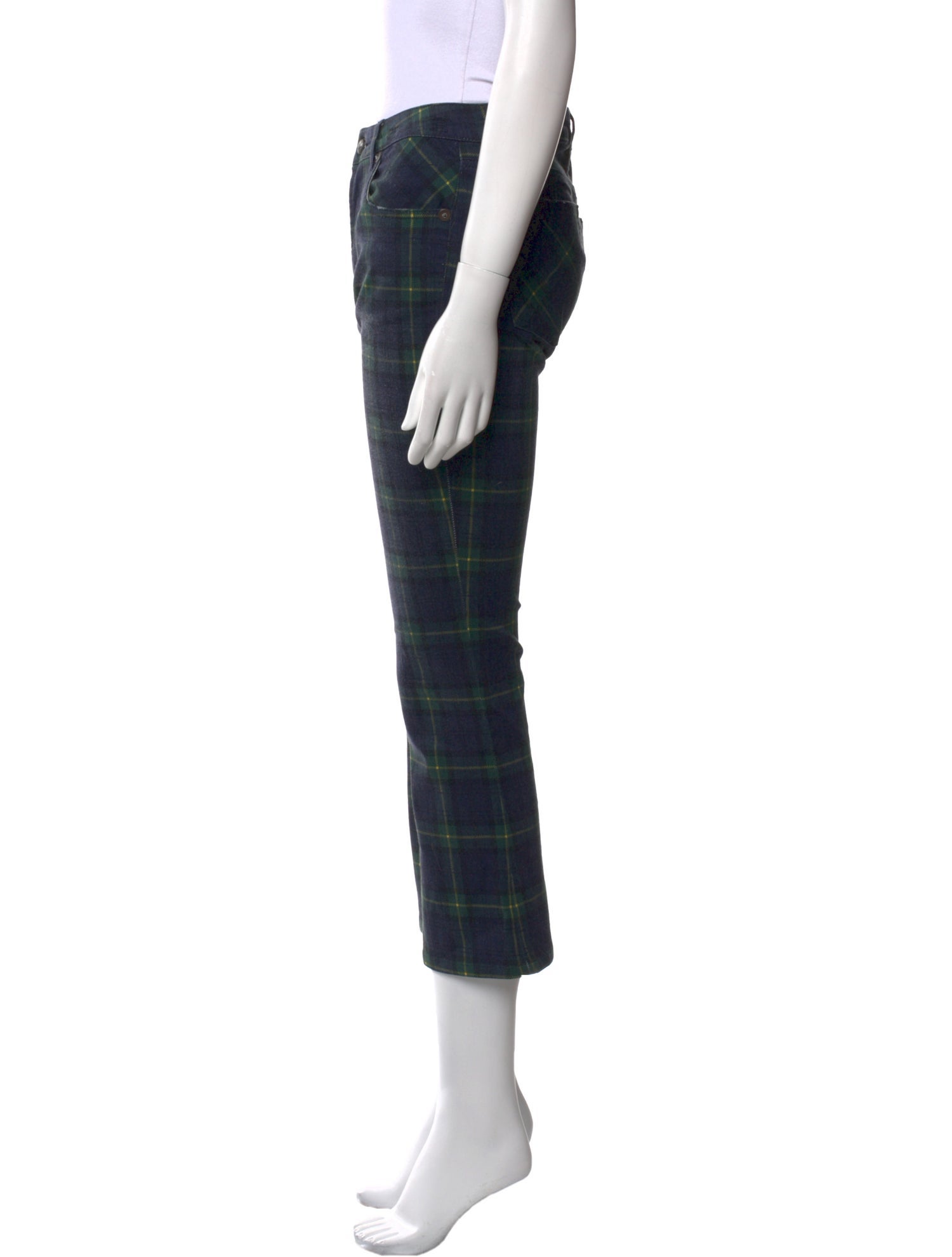 R13 Plaid Print Straight Leg Pants