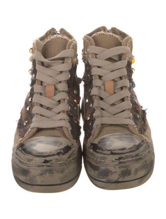 R13 Tweed Printed Sneakers