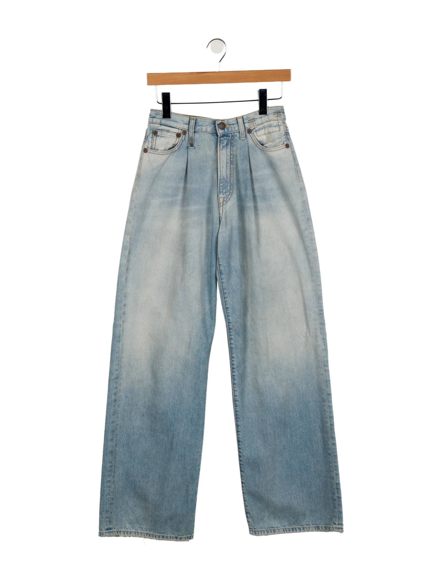 R13 Mid-Rise Wide Leg Jeans