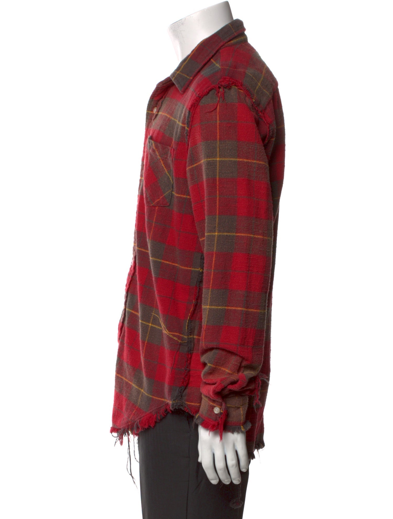 R13 Plaid Print Long Sleeve Shirt