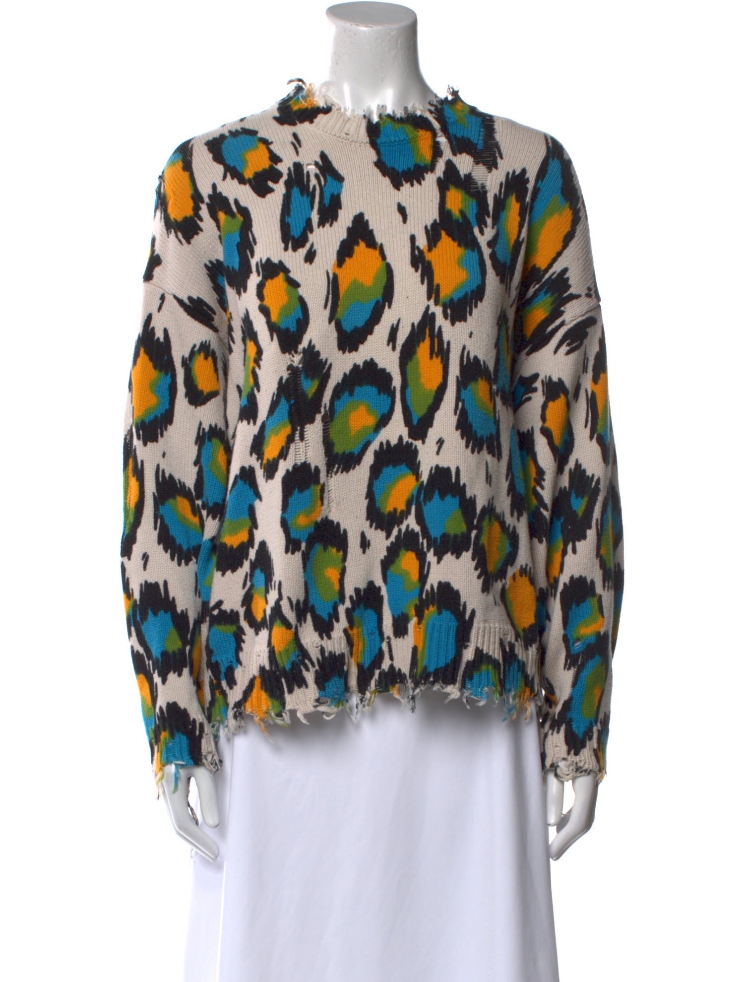 R13 Printed Crew Neck Sweater