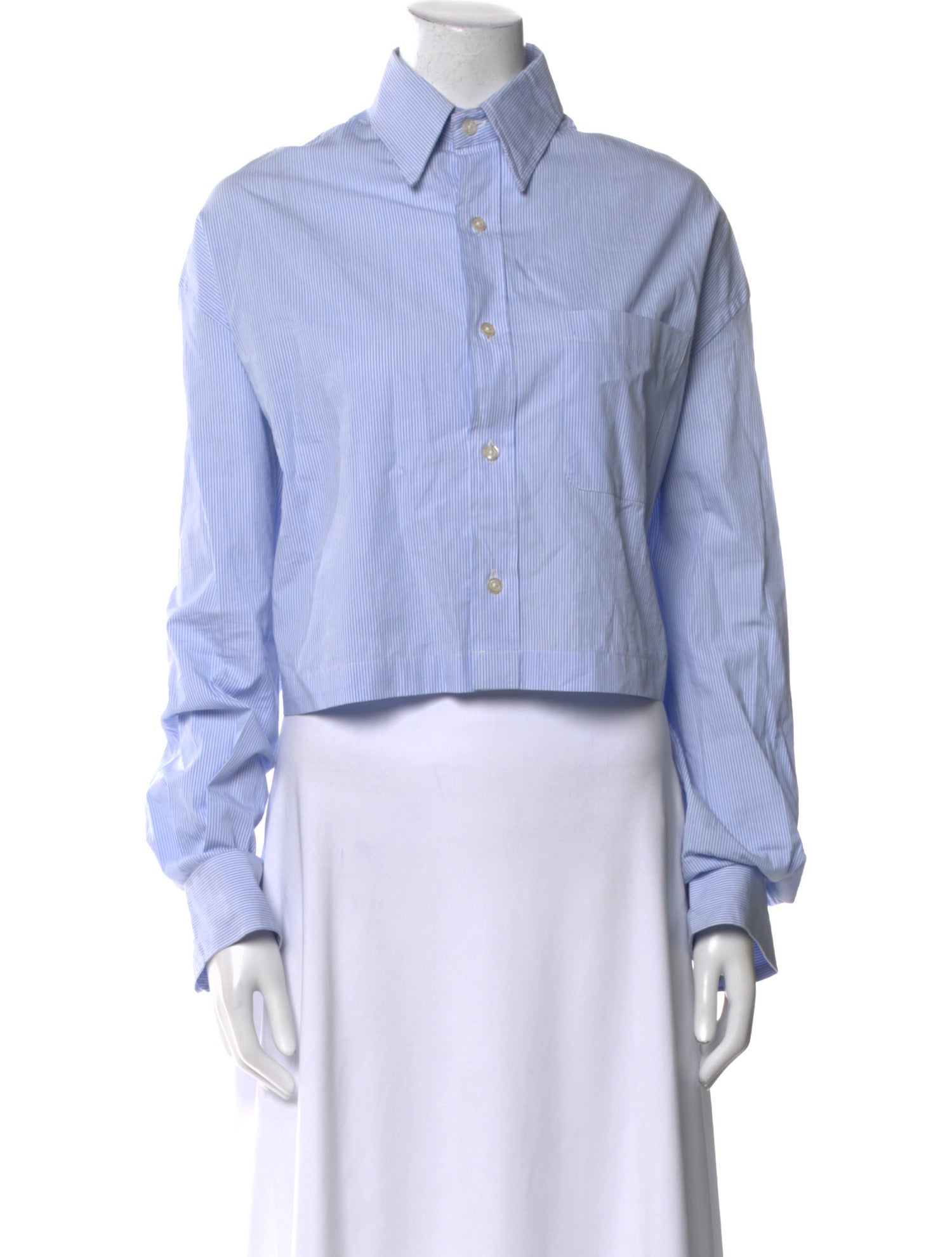 R13 Striped Long Sleeve Button-Up Top