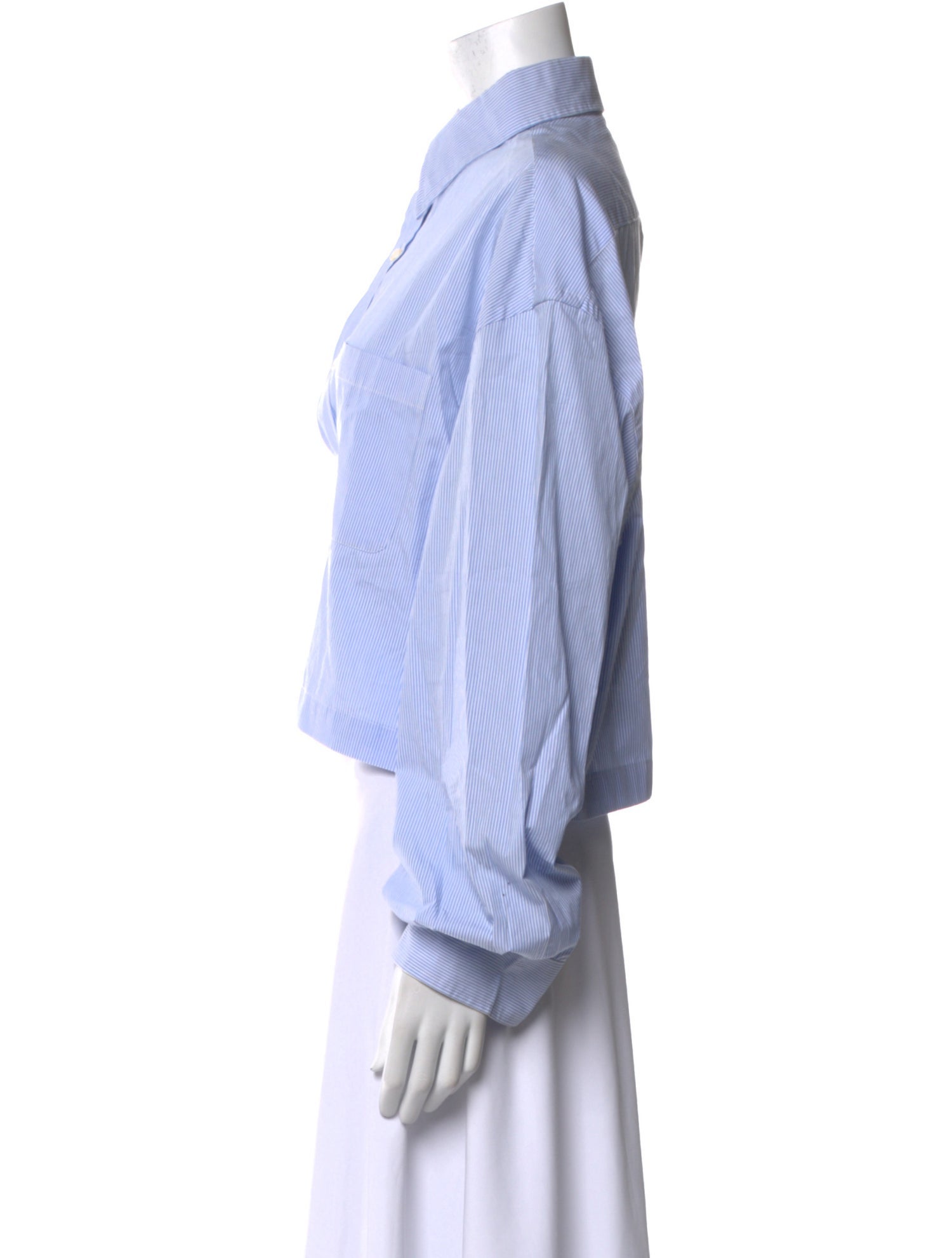 R13 Striped Long Sleeve Button-Up Top