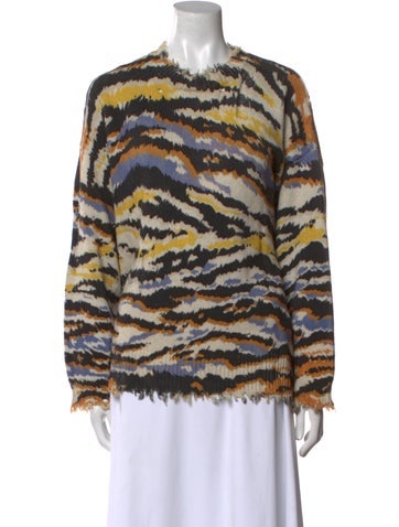 R13 Knitwear Printed Crew Neck Sweater S