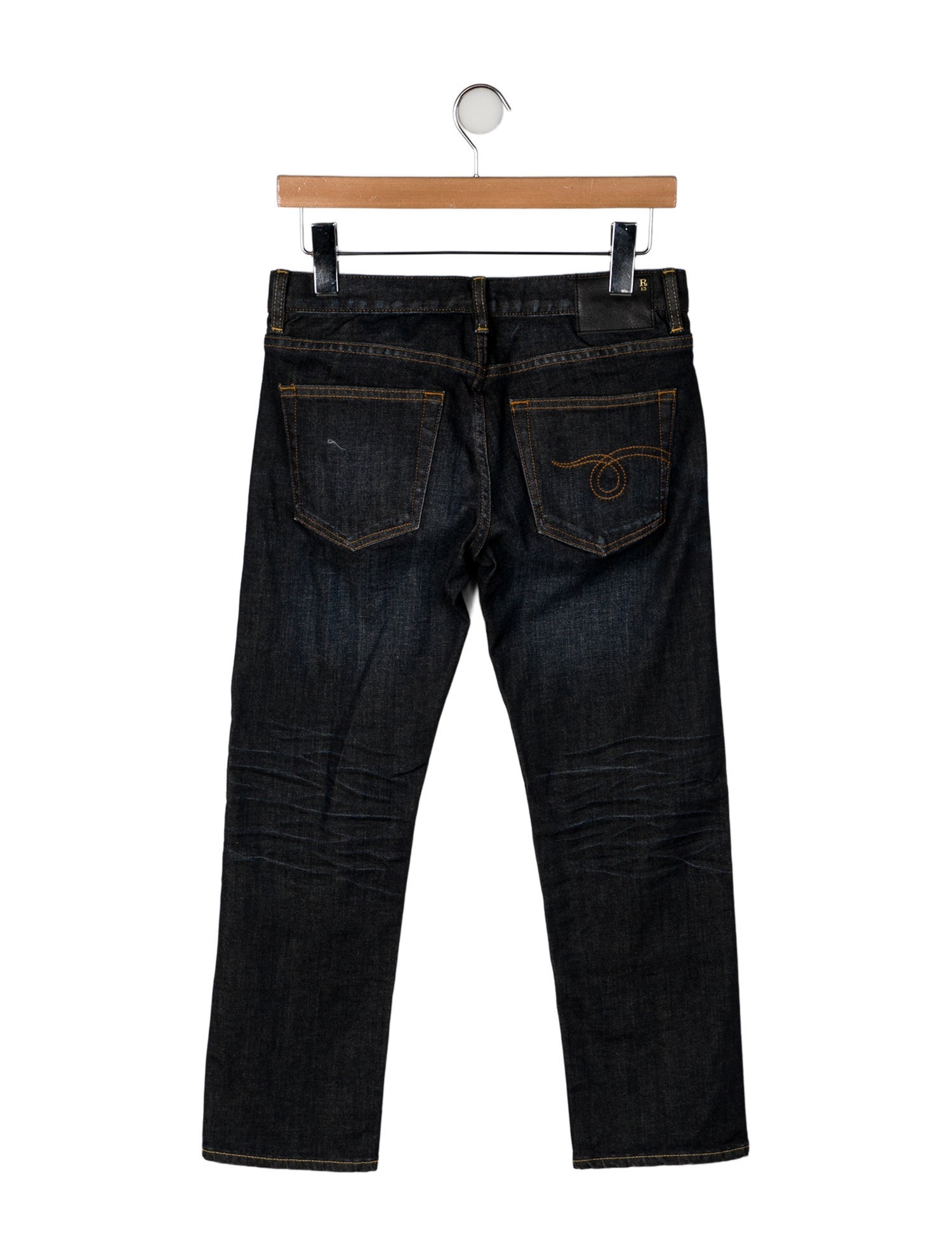 R13 Mid-Rise Straight Leg Jeans