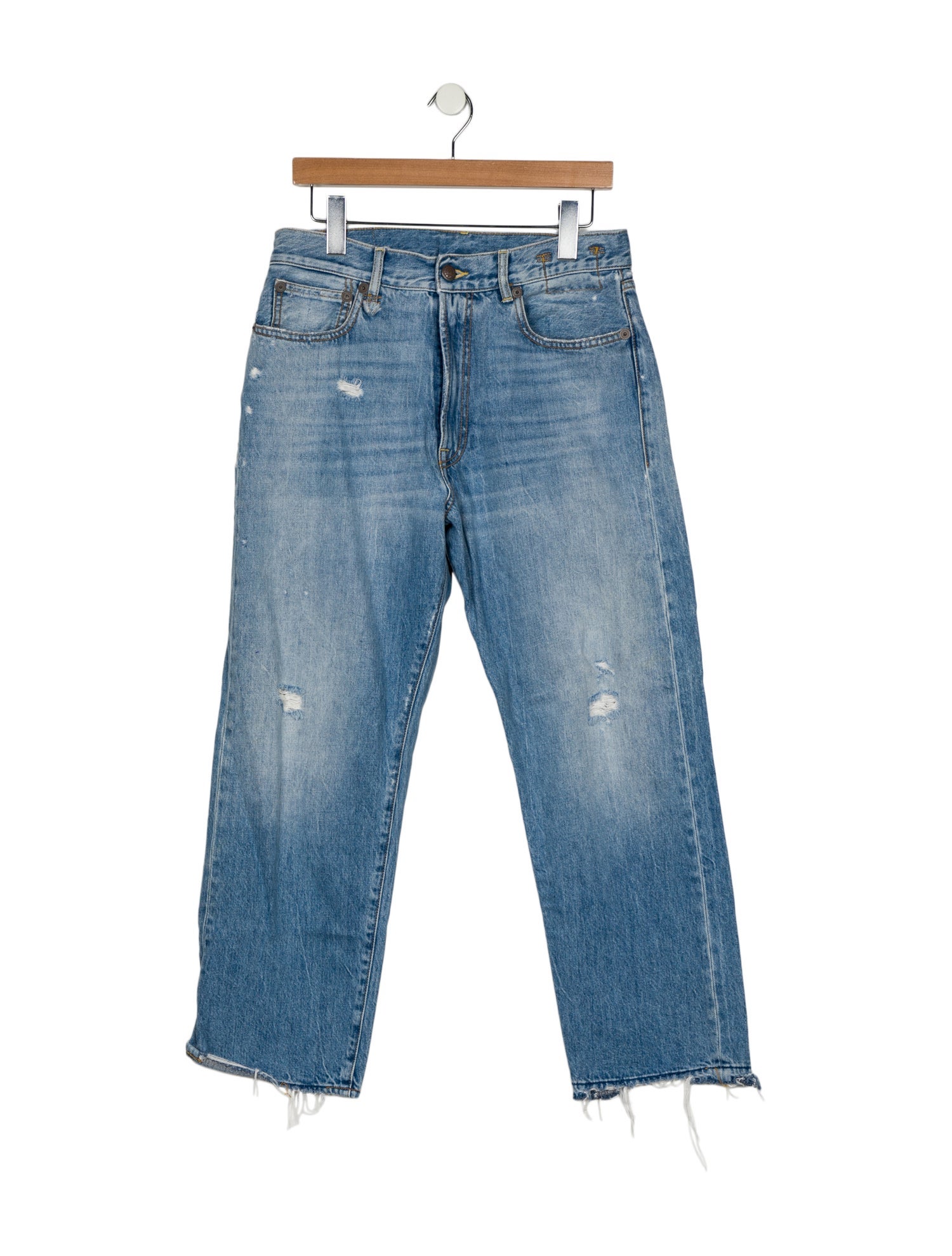 R13 Mid-Rise Wide Leg Jeans