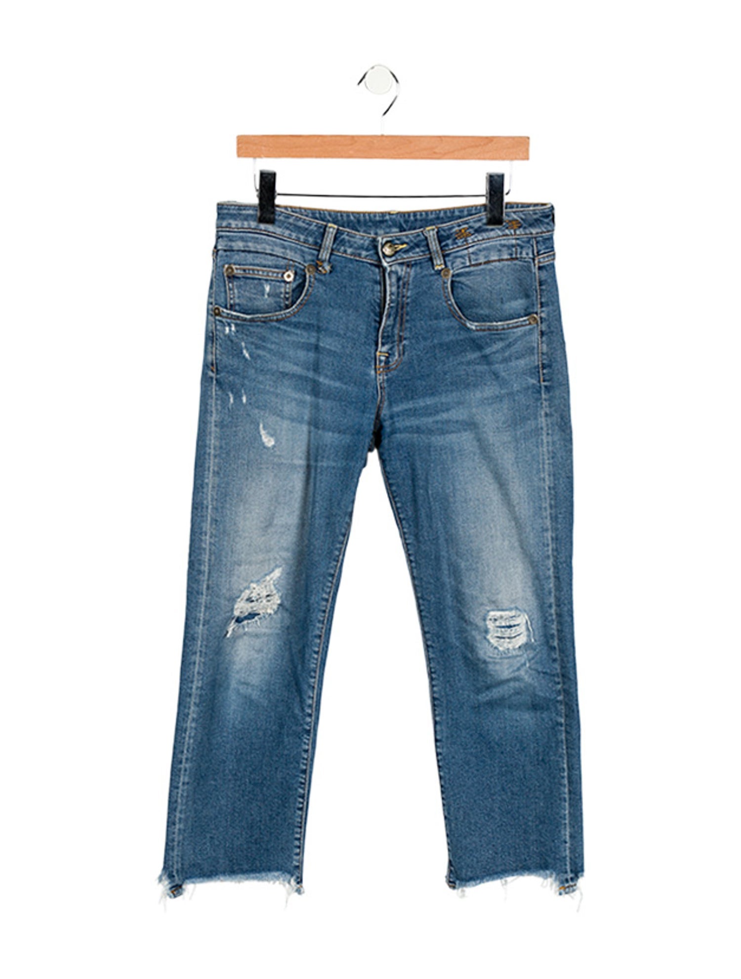 R13 Mid-Rise Straight Leg Jeans