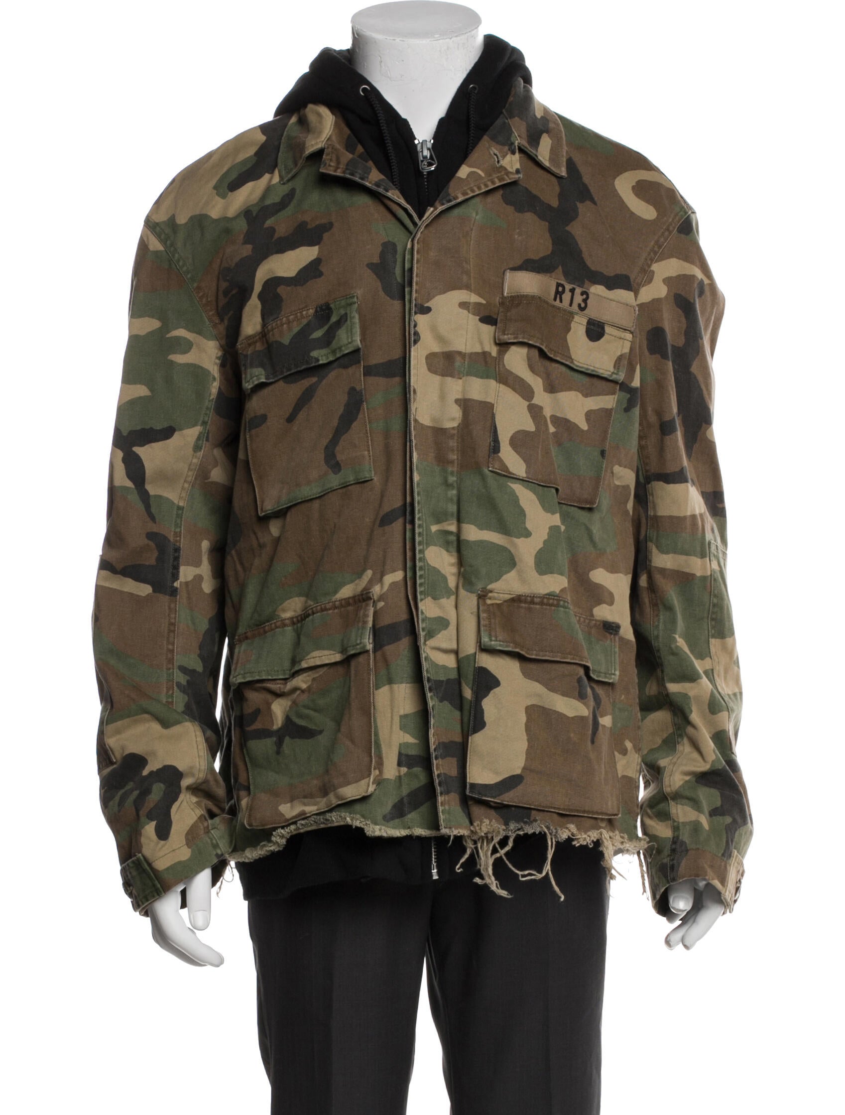 R13 Camouflage Print Utility Jacket