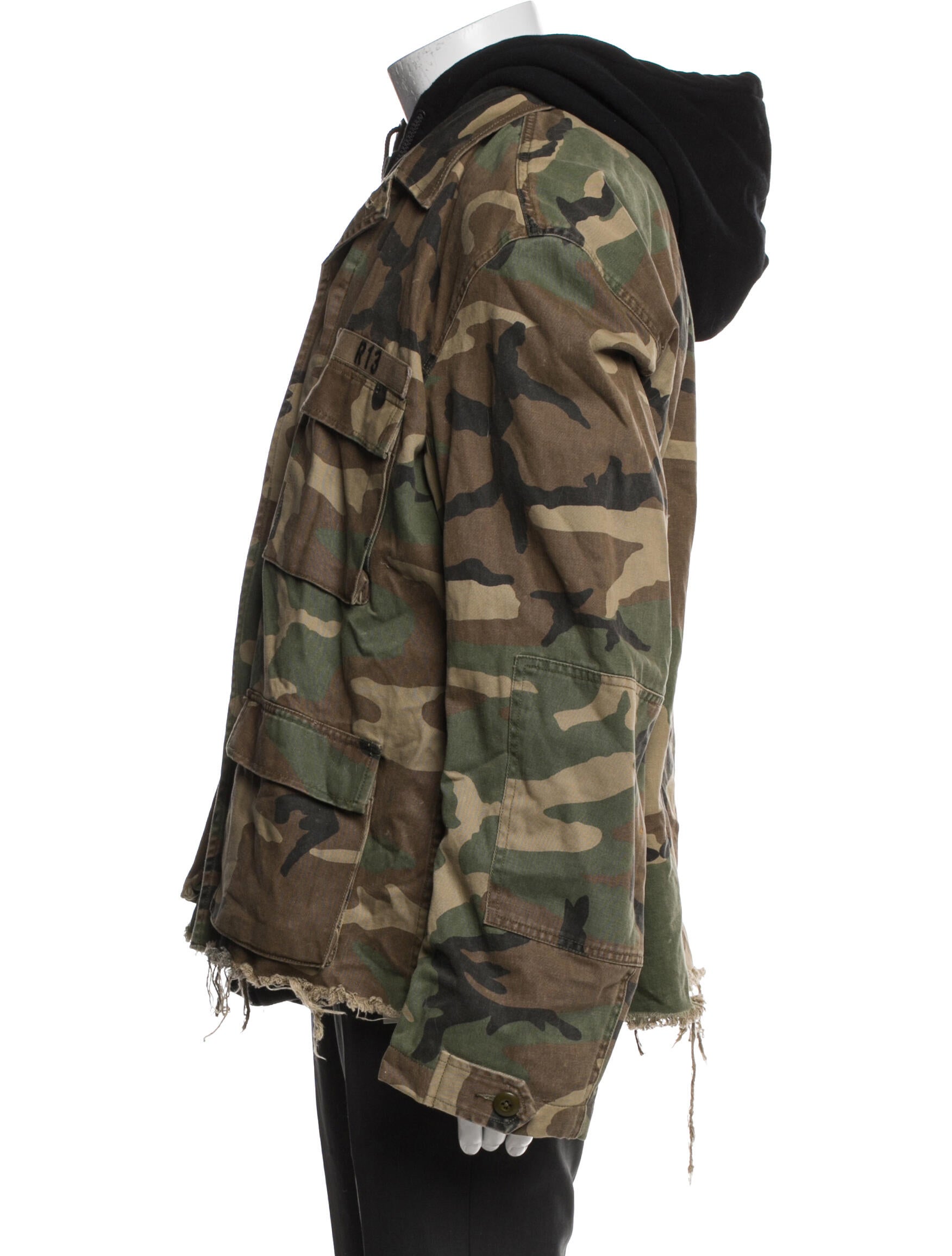 R13 Camouflage Print Utility Jacket