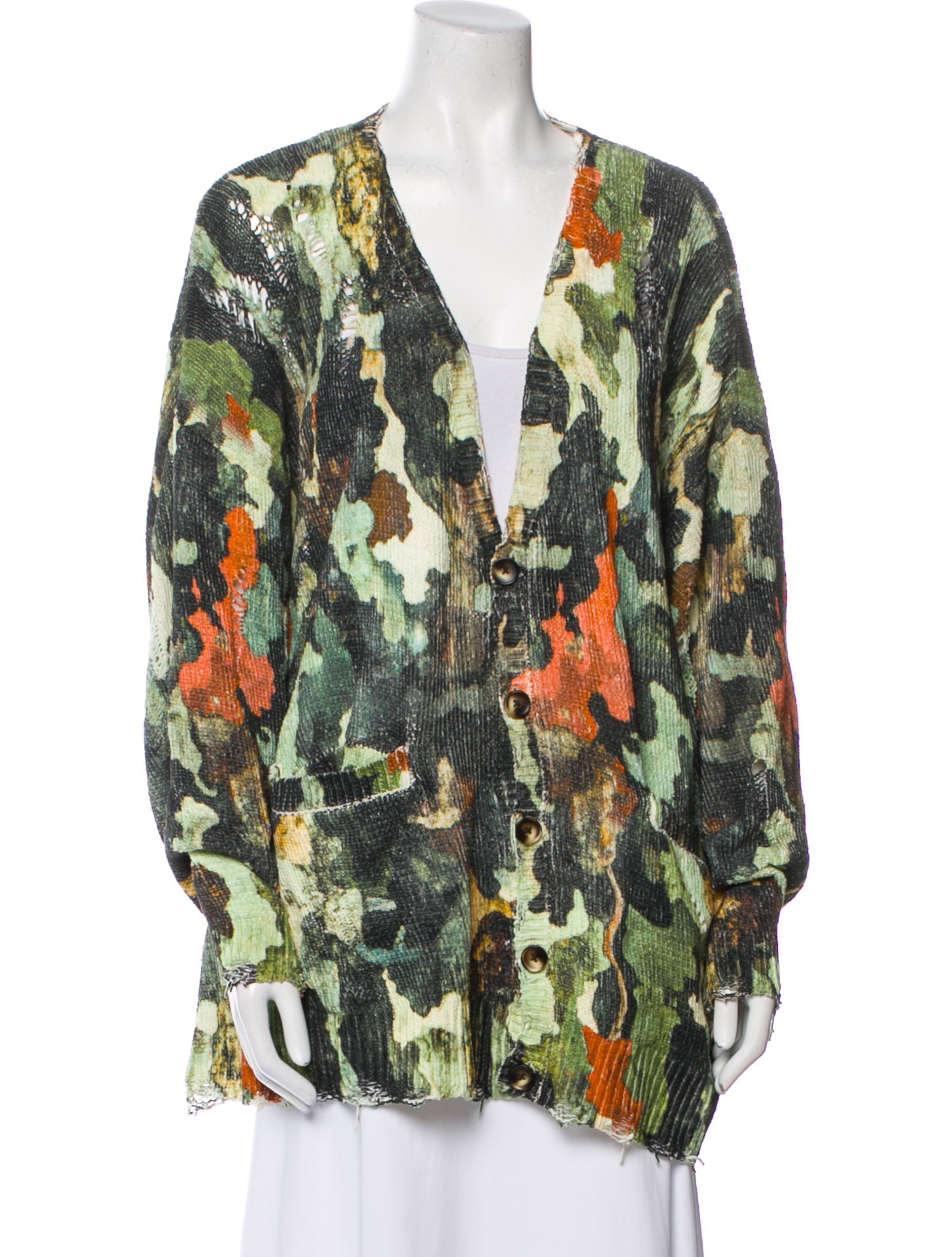 R13 Printed V-Neck Sweater