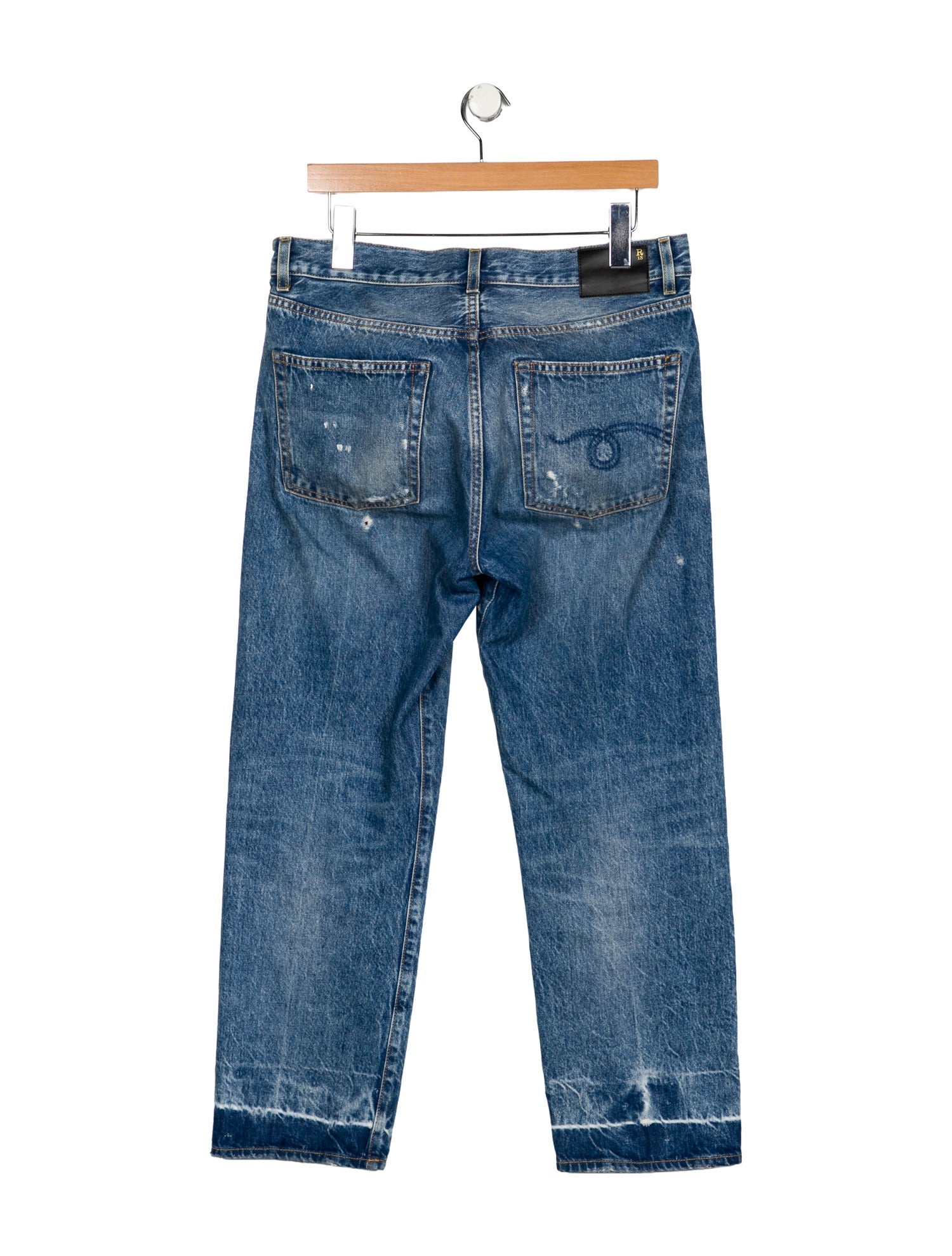 R13 High-Rise Straight Leg Jeans