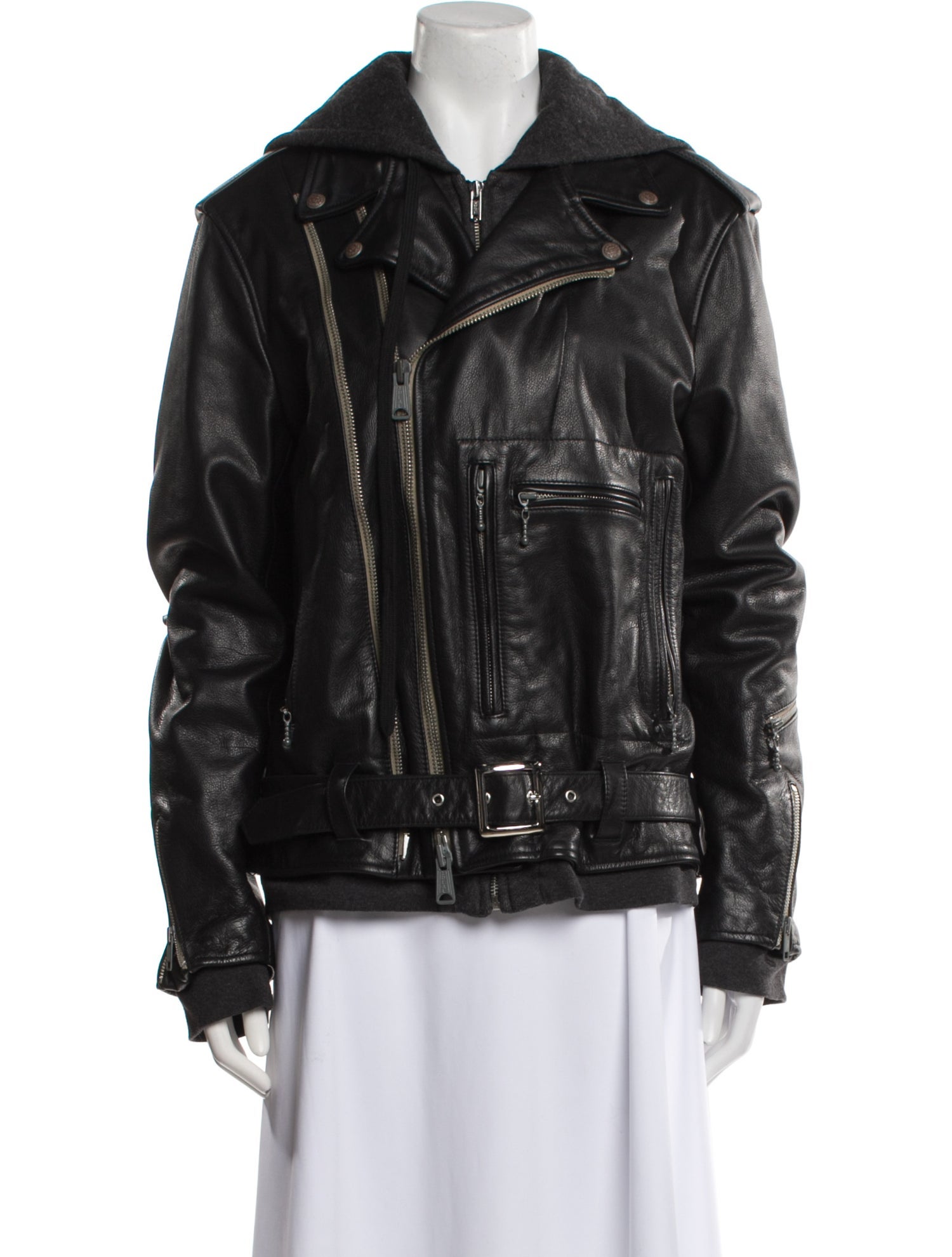 R13 Calf Leather Biker Jacket