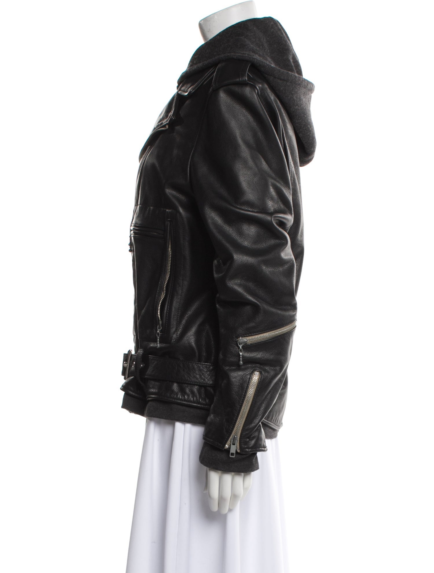 R13 Calf Leather Biker Jacket