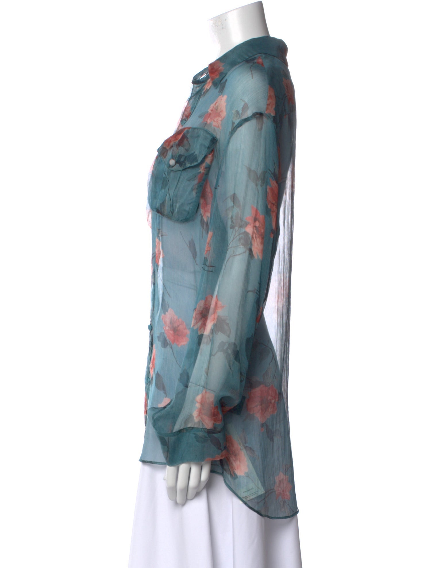 R13 Silk Floral Print Blouse