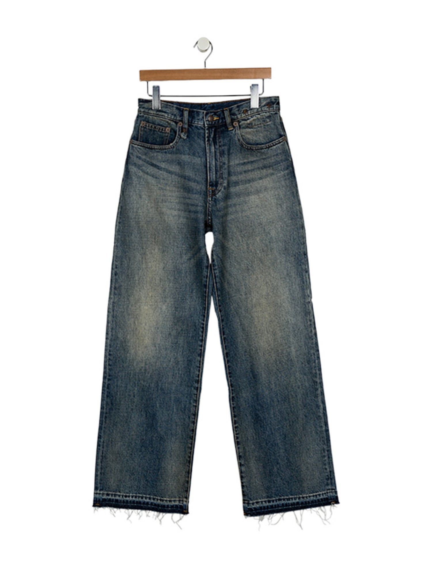 R13 Mid-Rise Wide Leg Jeans