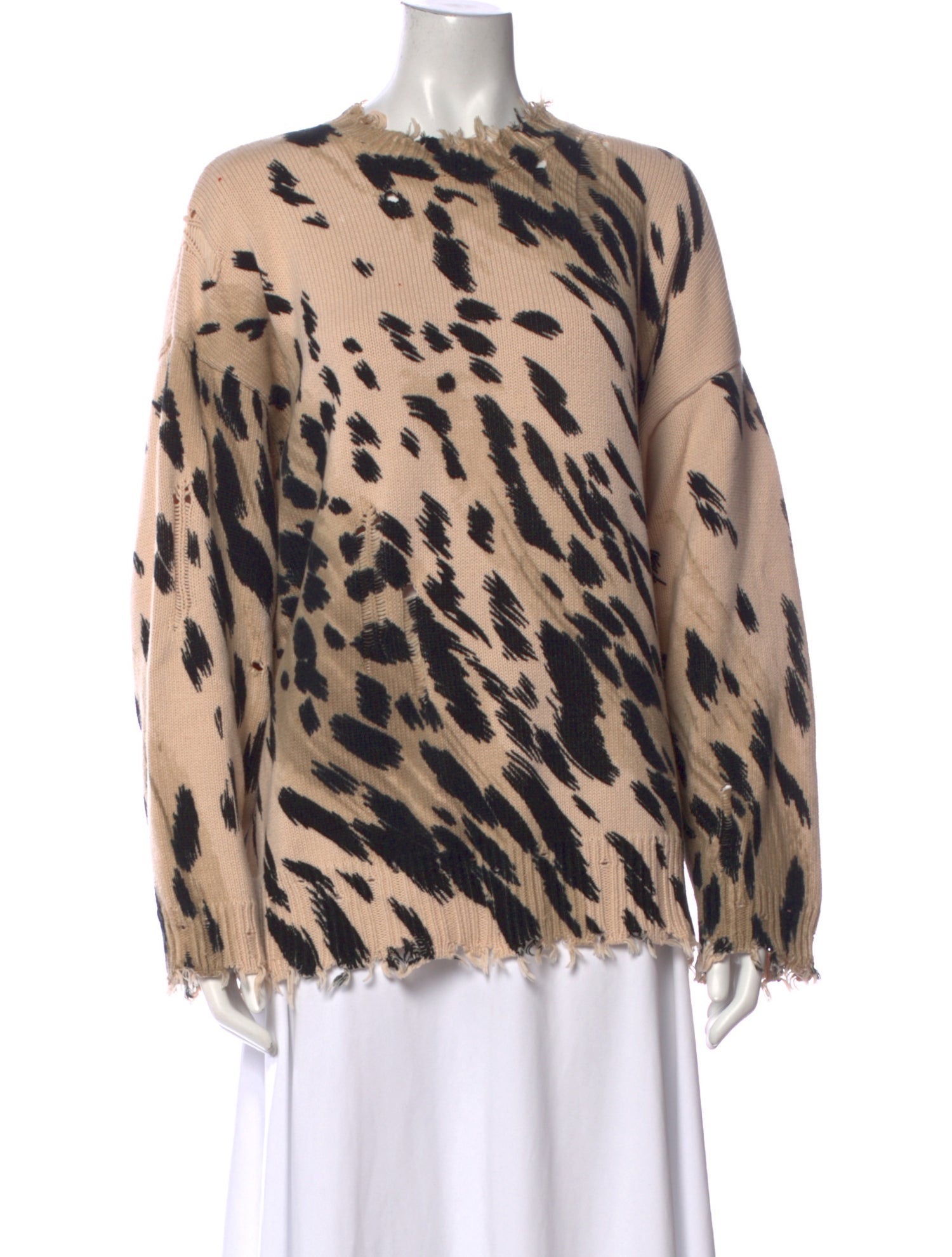 R13 Animal Print Crew Neck Sweater