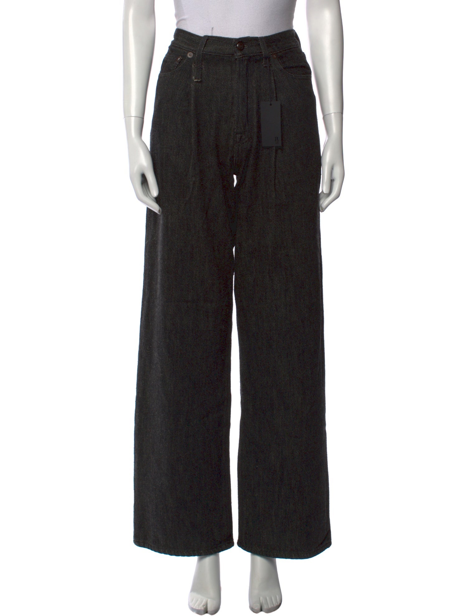 R13 Mid-Rise Wide Leg Jeans
