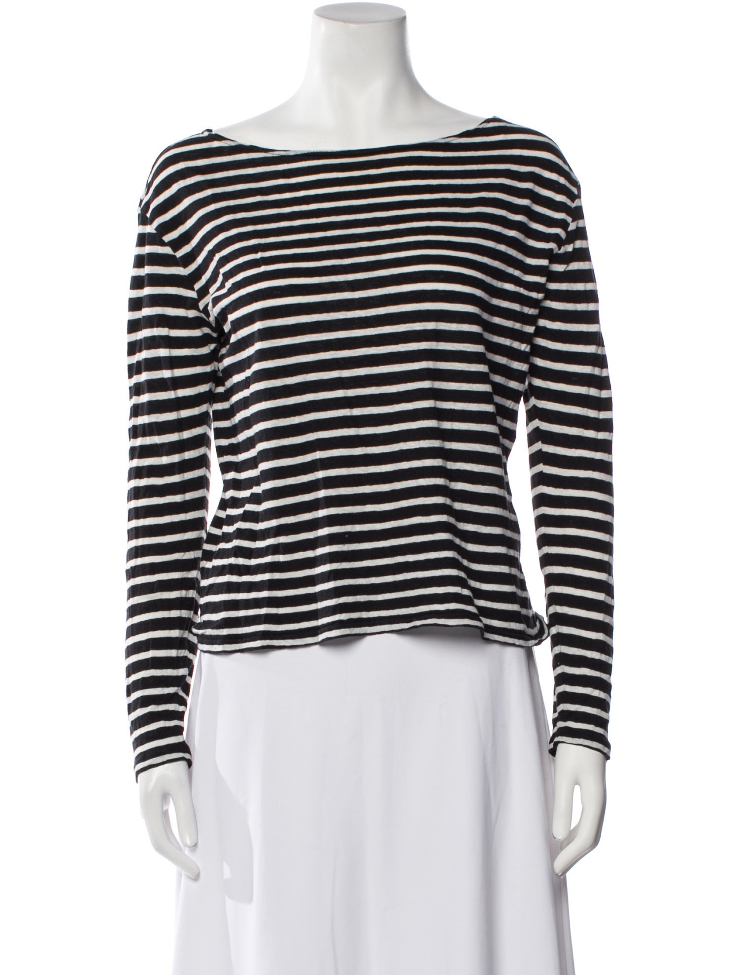 R13 Striped Bateau Neckline Top