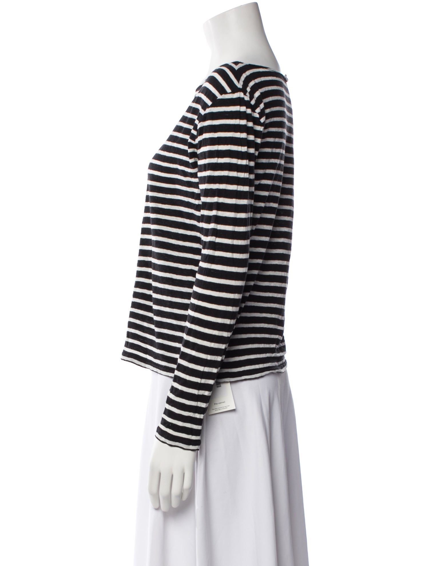R13 Striped Bateau Neckline Top