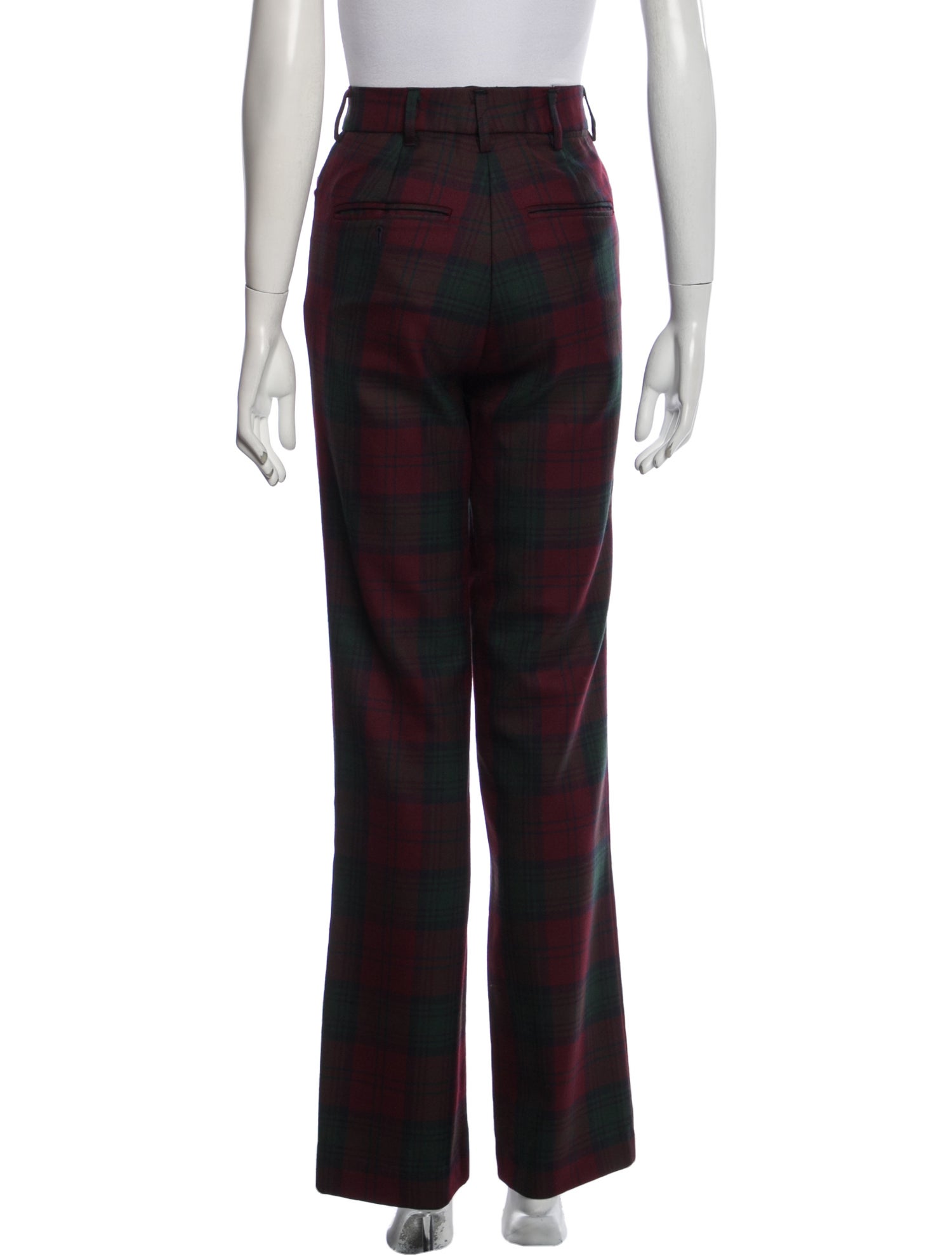 R13 Plaid Print Wide Leg Pants