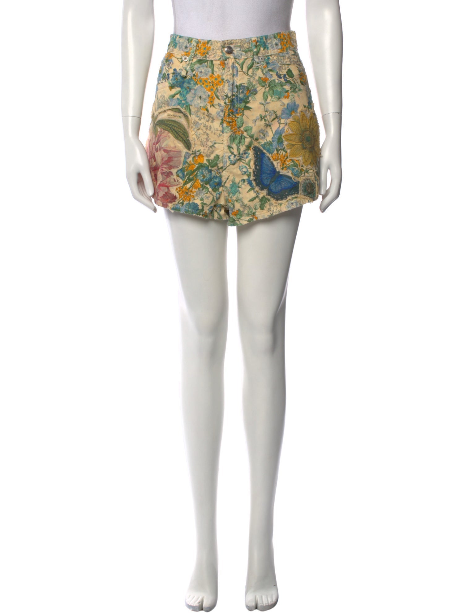 R13 Floral Print Mini Shorts