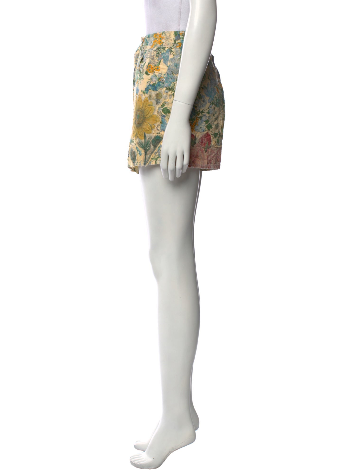 R13 Floral Print Mini Shorts